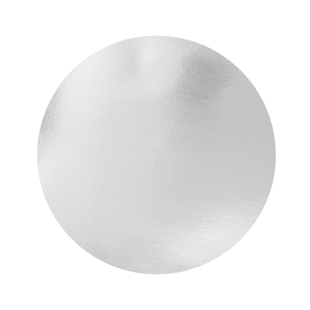 Foil Lux Round White Paper Flat Foil-Laminated Board Lid - Fits 8" Take Out Pan - 100 count box