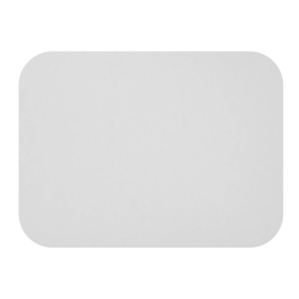 Foil Lux Rectangle White Paper Flat Foil-Laminated Board Lid - Fits 3-Compartment Take Out Tray - 100 count box