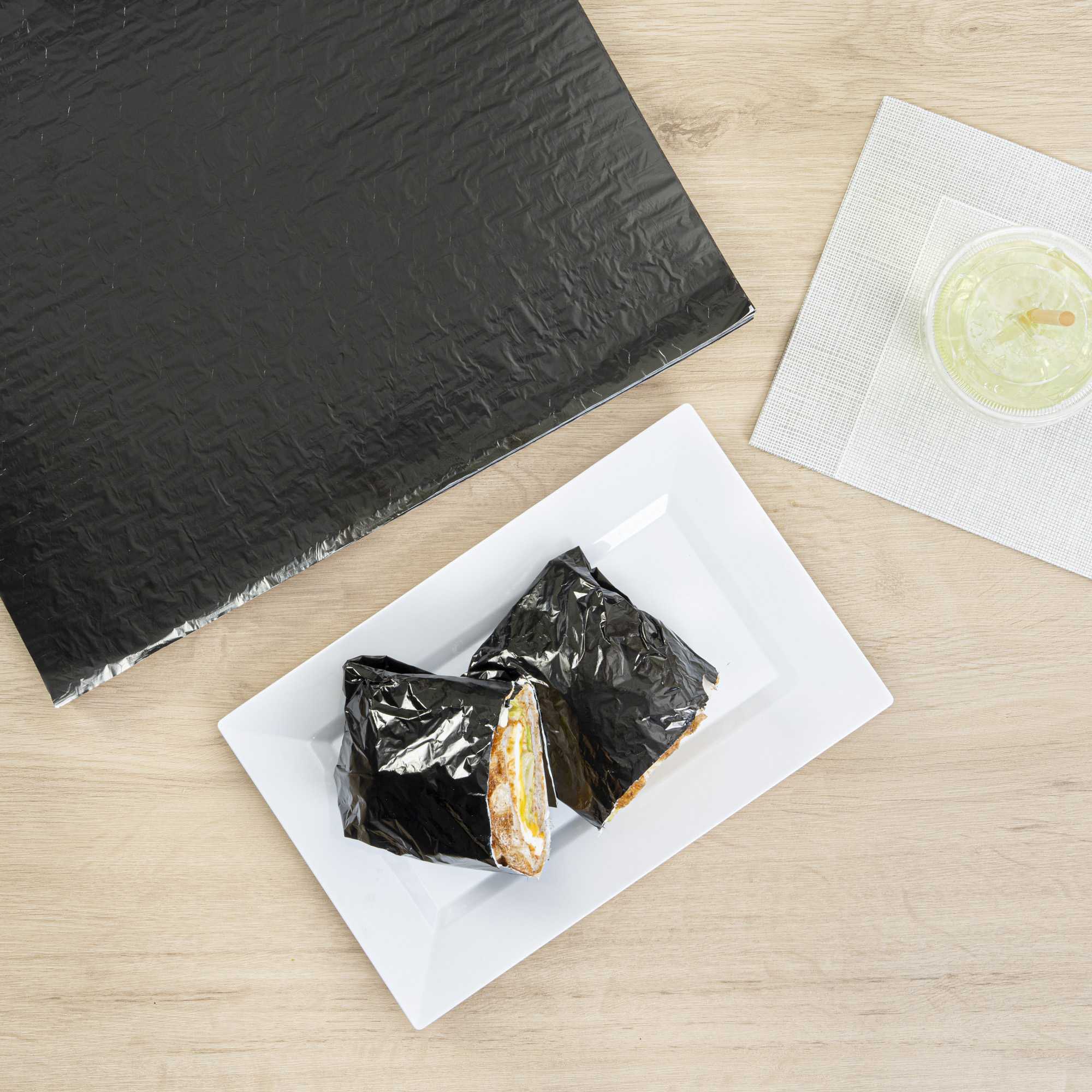Foil Lux Black Aluminum Sandwich Wrap Sheet - Insulated - 16" x 14" - 500 count box