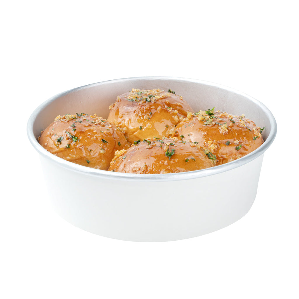 Foil Lux 17 oz White Paper Take Out Container - with Foil Interior - 6" x 6" x 1 3/4" - 50 count box