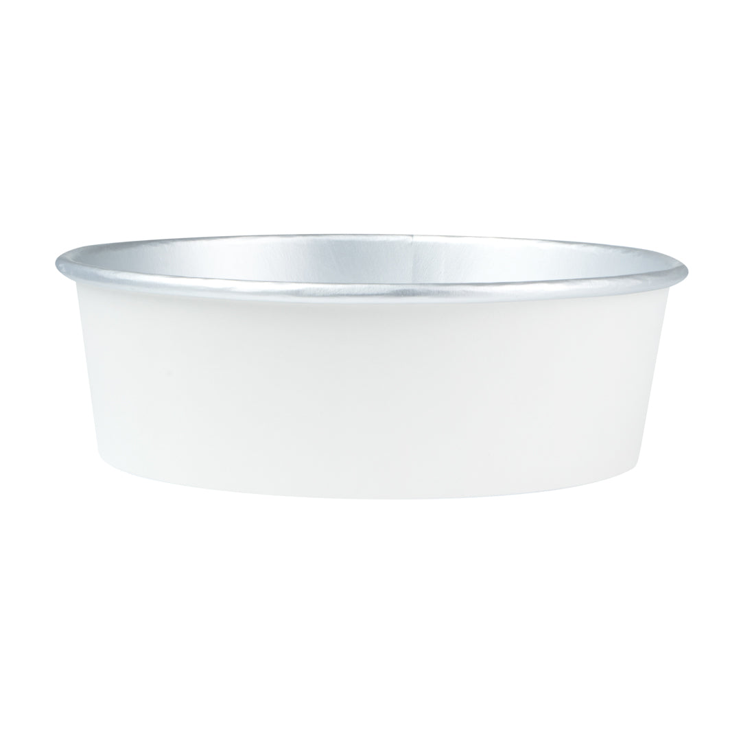 Foil Lux 17 oz White Paper Take Out Container - with Foil Interior - 6" x 6" x 1 3/4" - 50 count box