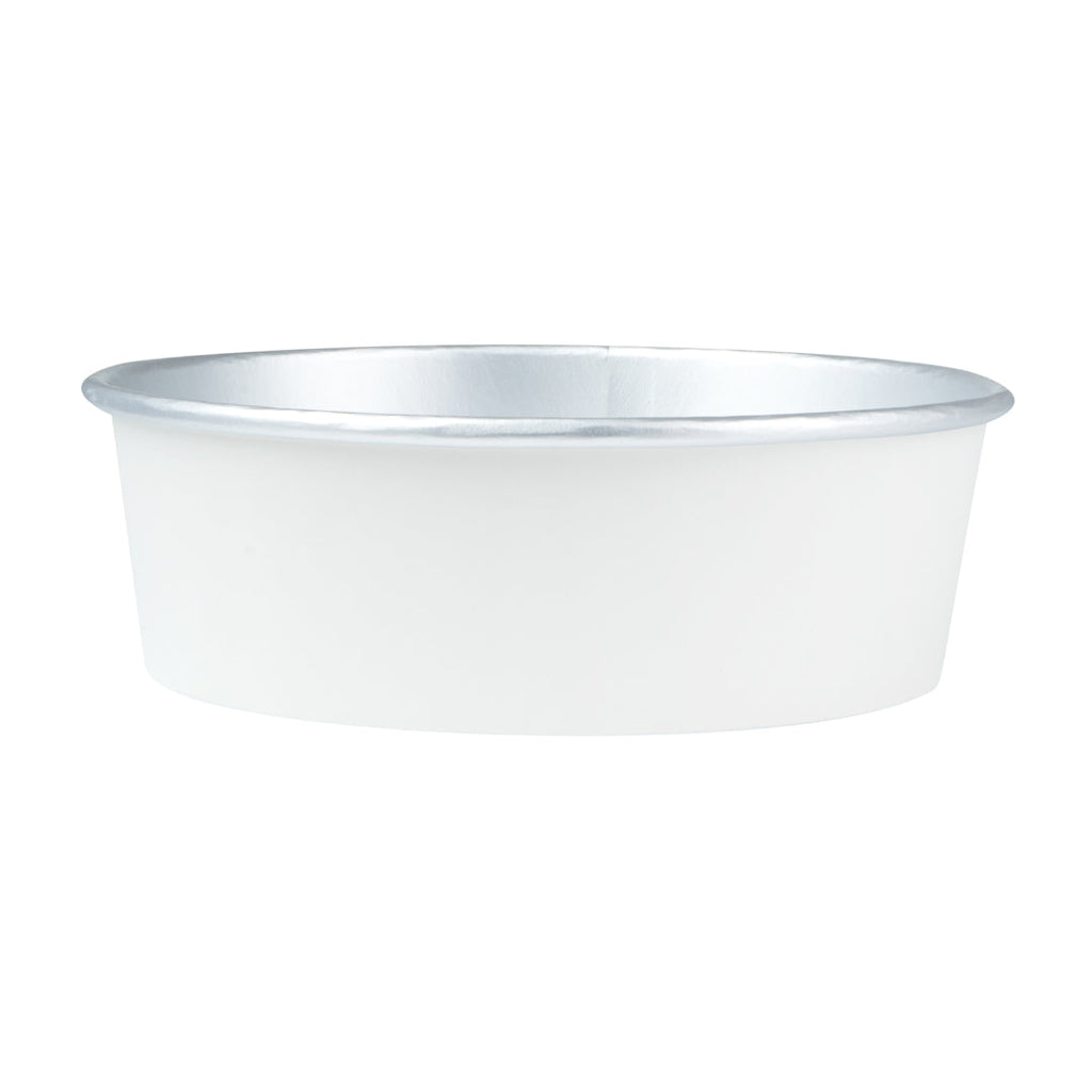 Foil Lux 17 oz White Paper Take Out Container - with Foil Interior - 6" x 6" x 1 3/4" - 200 count box