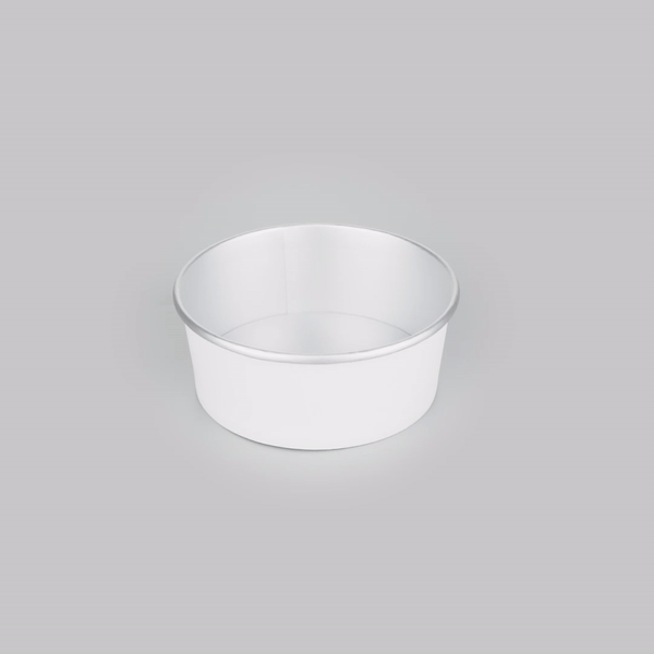 Foil Lux 25 oz White Paper Take Out Container - with Foil Interior - 6" x 6" x 2 1/4" - 50 count box