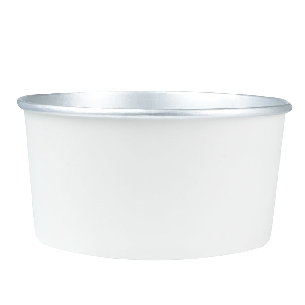 Foil Lux 33 oz White Paper Take Out Container - with Foil Interior - 6" x 6" x 3" - 200 count box