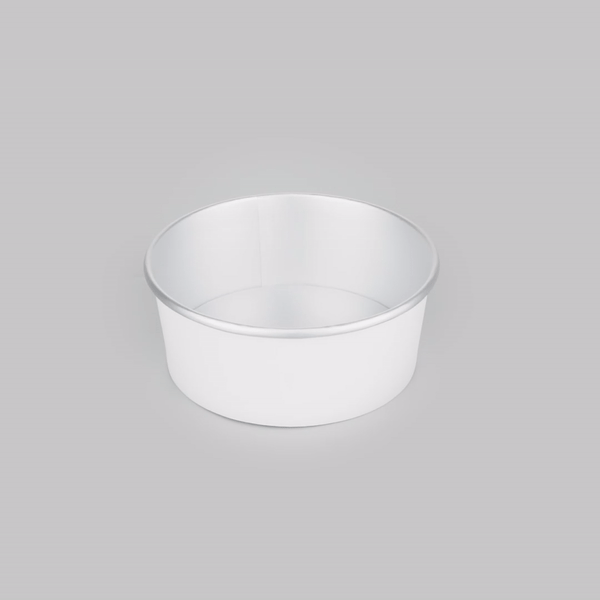 Foil Lux 37 oz White Paper Take Out Container - with Foil Interior - 6 1/2" x 6 1/2" x 2 1/2" - 200 count box