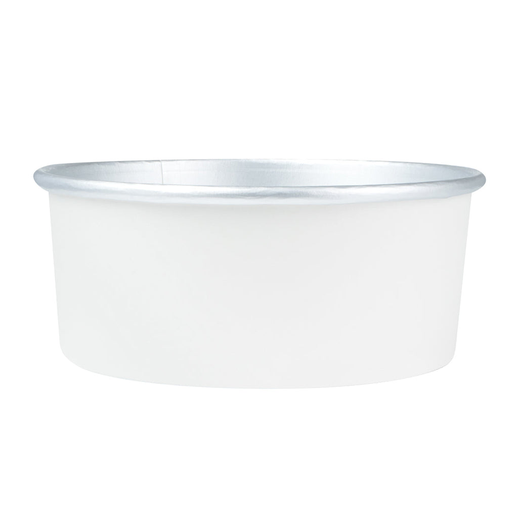 Foil Lux 37 oz White Paper Take Out Container - with Foil Interior - 6 1/2" x 6 1/2" x 2 1/2" - 200 count box