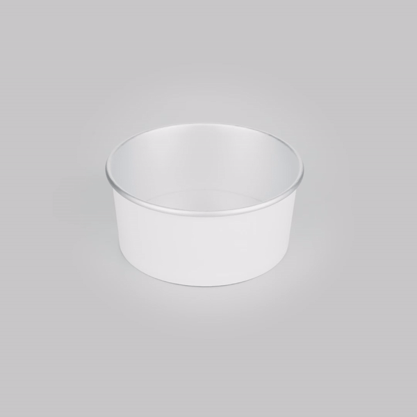 Foil Lux 42 oz White Paper Take Out Container - with Foil Interior - 6 1/2" x 6 1/2" x 3" - 50 count box