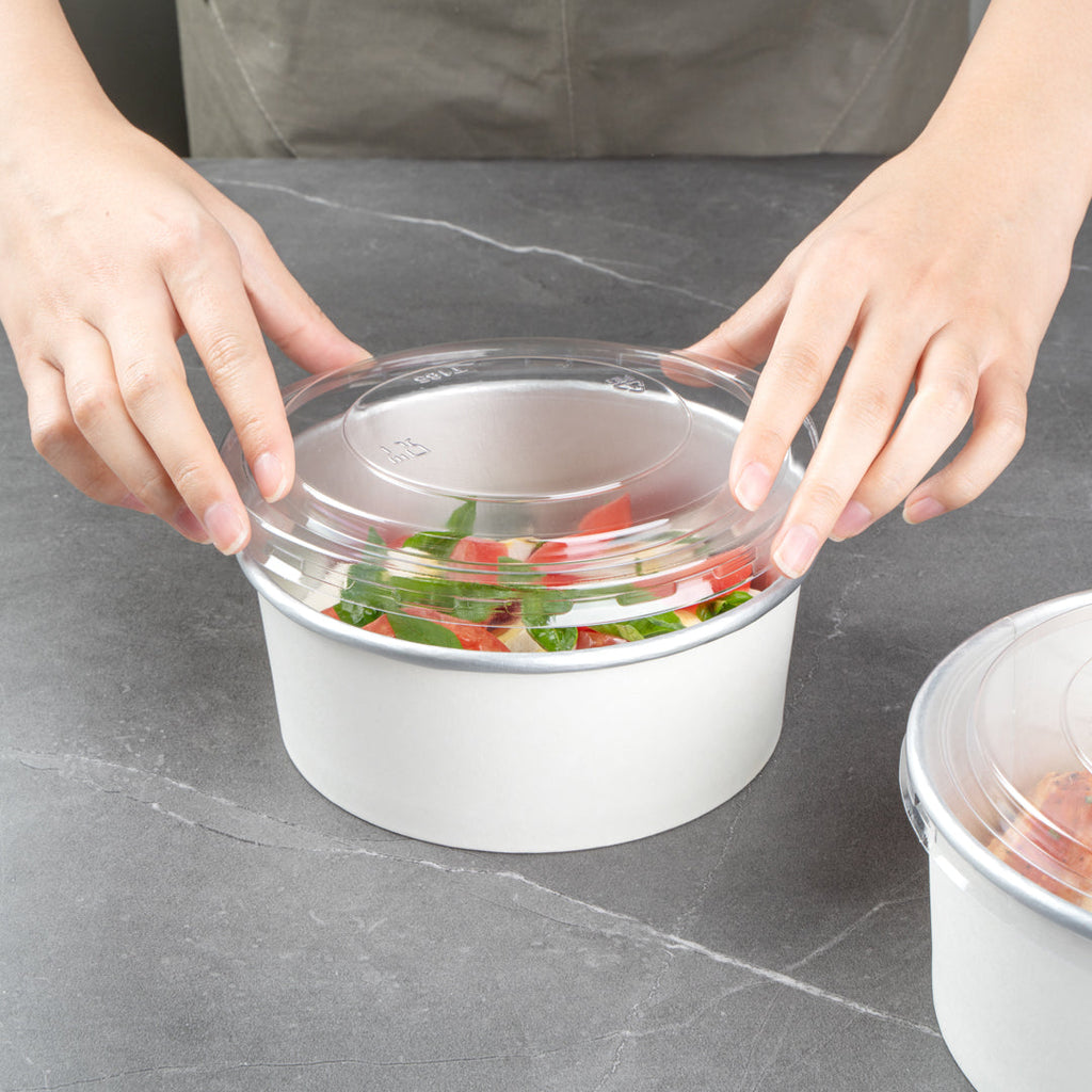 Foil Lux Clear Plastic Take Out Container Lid - Fits 37 and 42 oz - 200 count box