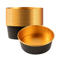 Foil Lux 45 oz Black And Gold Paper Take Out Container - with Foil Interior - 7 1/4" x 7 1/4" x 2 1/2" - 50 count box