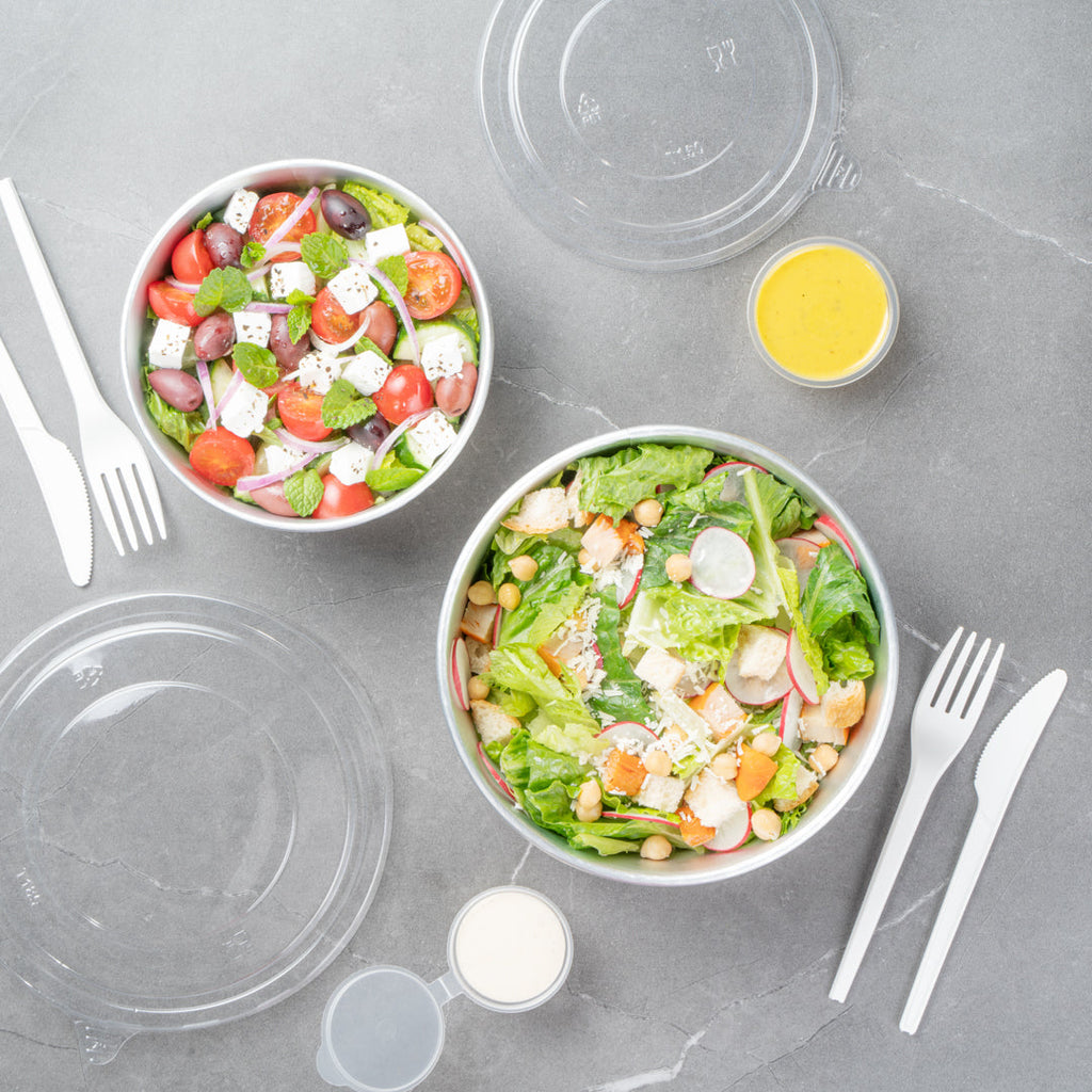 Foil Lux 45 oz White Paper Take Out Container - with Foil Interior - 7 1/4" x 7 1/4" x 2 1/2" - 50 count box