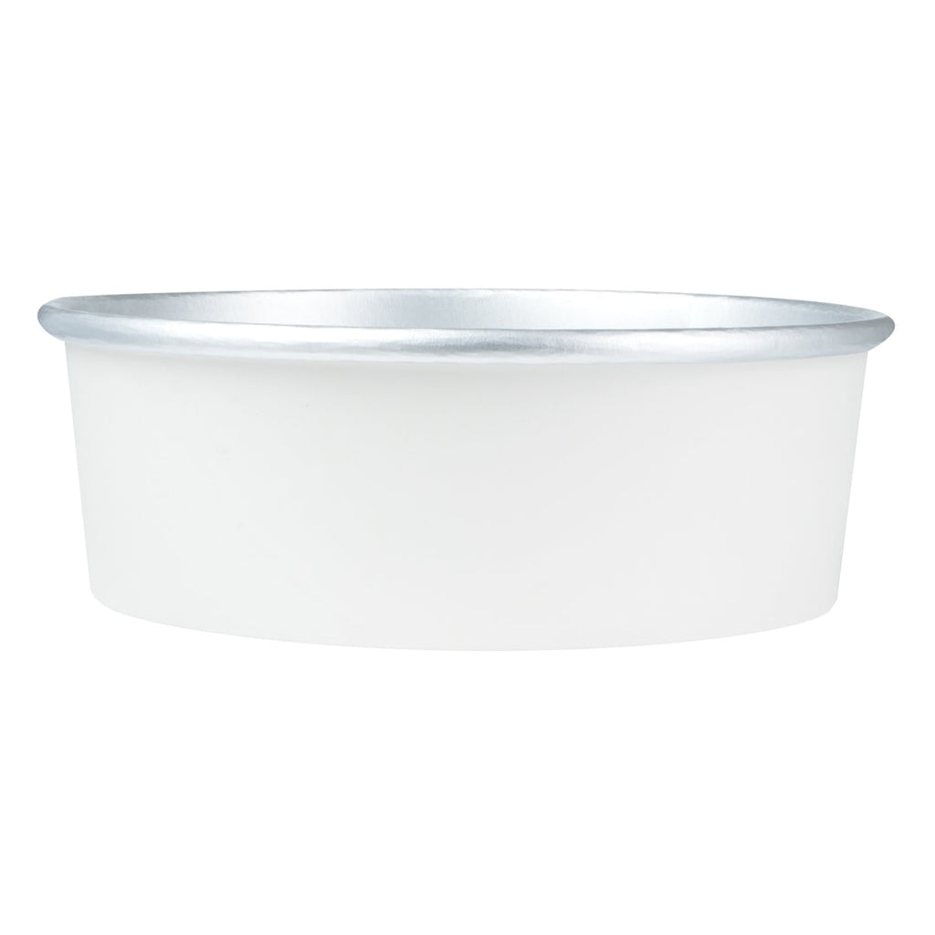 Foil Lux 45 oz White Paper Take Out Container - with Foil Interior - 7 1/4" x 7 1/4" x 2 1/2" - 200 count box
