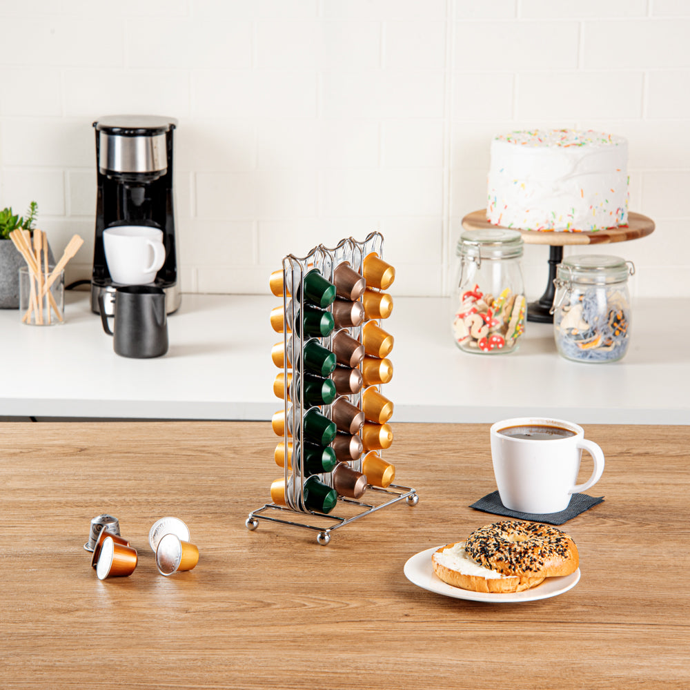 Restpresso Iron Coffee Pod / Capsule Holder - Holds 42 Nespresso Capsules - 6 1/2" x 3 3/4" x 10 1/2" - 1 count box