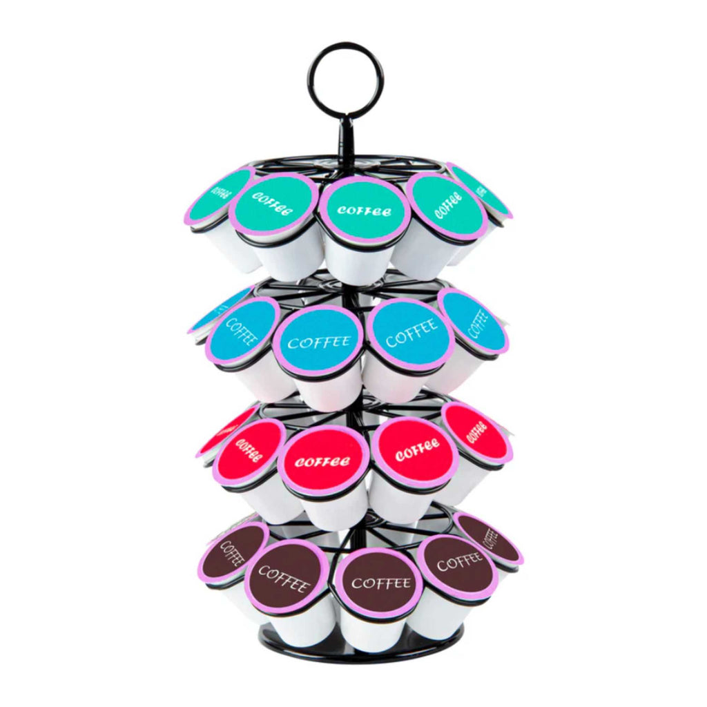Restpresso Iron Coffee Pod / Capsule Holder - Revolving, Holds 36 K-Cups - 7 3/4" x 7 3/4" x 13 3/4" - 1 count box