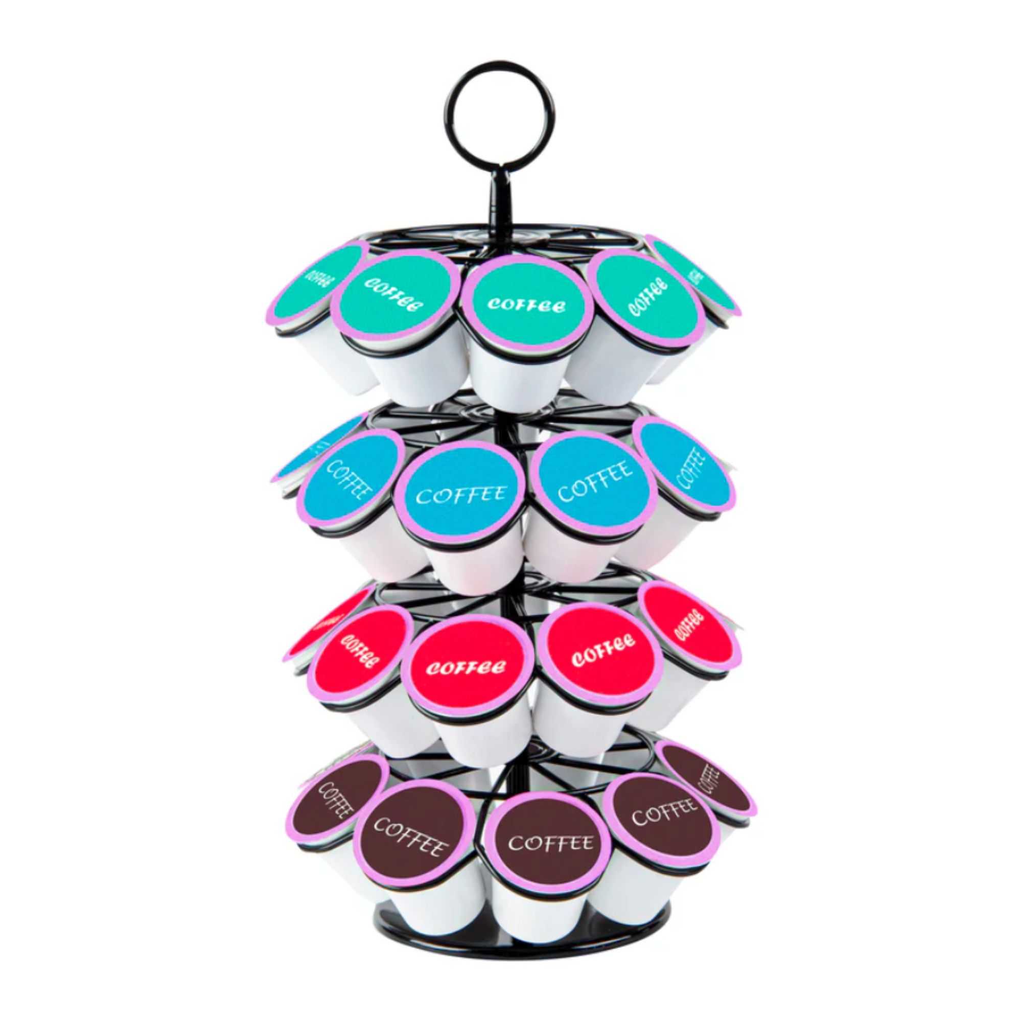 Restpresso Iron Coffee Pod / Capsule Holder - Revolving, Holds 36 K-Cups - 7 3/4" x 7 3/4" x 13 3/4" - 1 count box