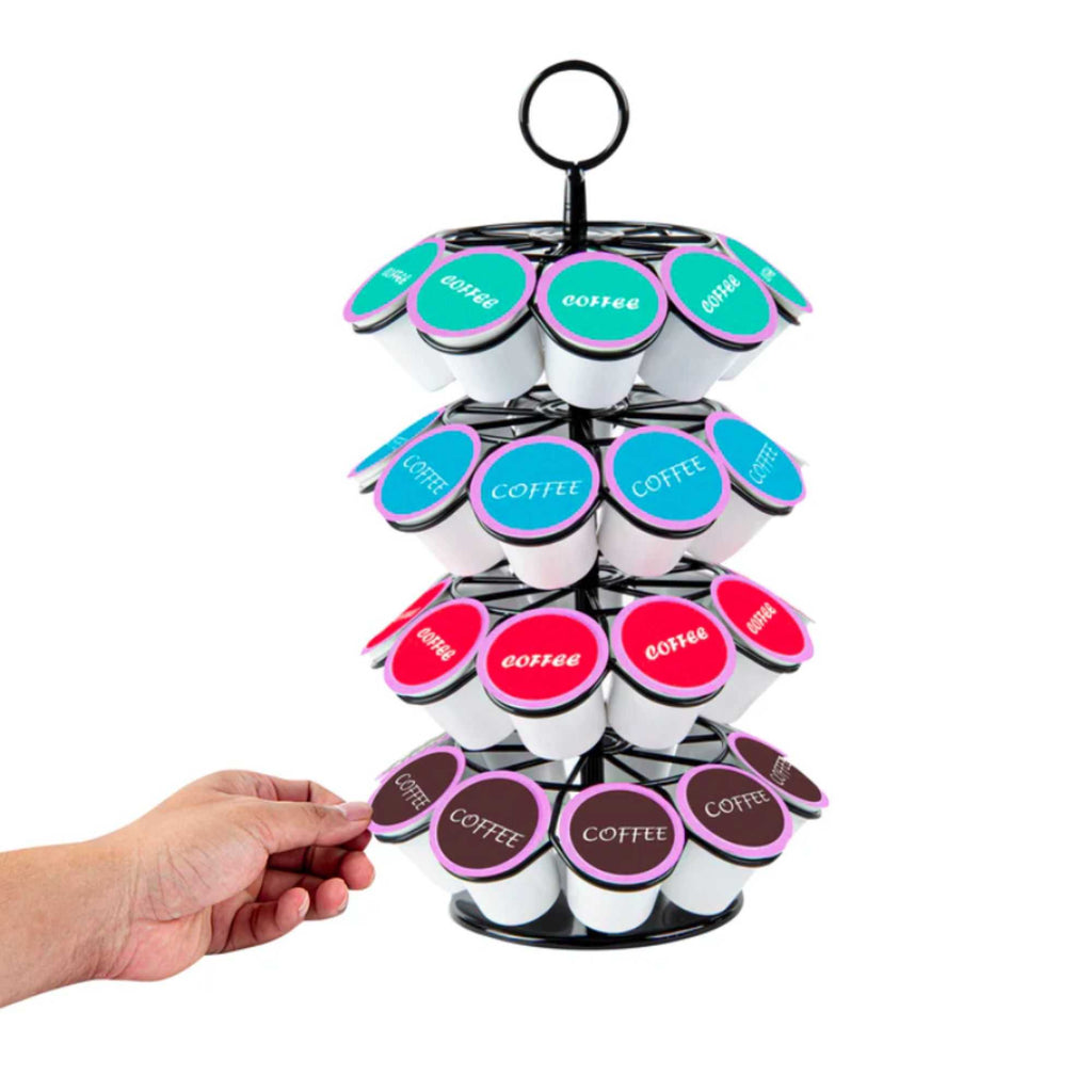 Restpresso Iron Coffee Pod / Capsule Holder - Revolving, Holds 36 K-Cups - 7 3/4" x 7 3/4" x 13 3/4" - 1 count box