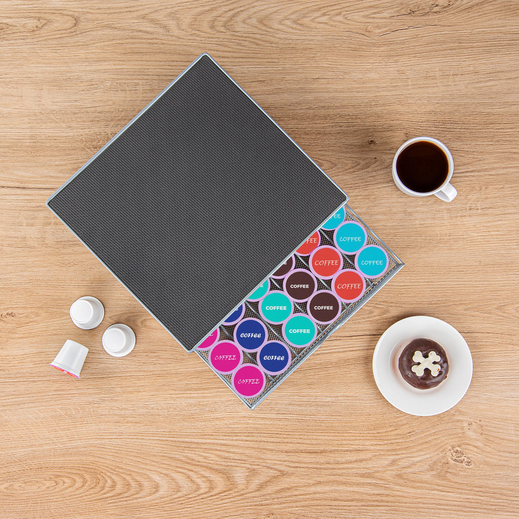 Restpresso Iron Coffee Pod / Capsule Storage Drawer - Holds 36 K-Cups - 13" x 12 1/4" x 3" - 1 count box