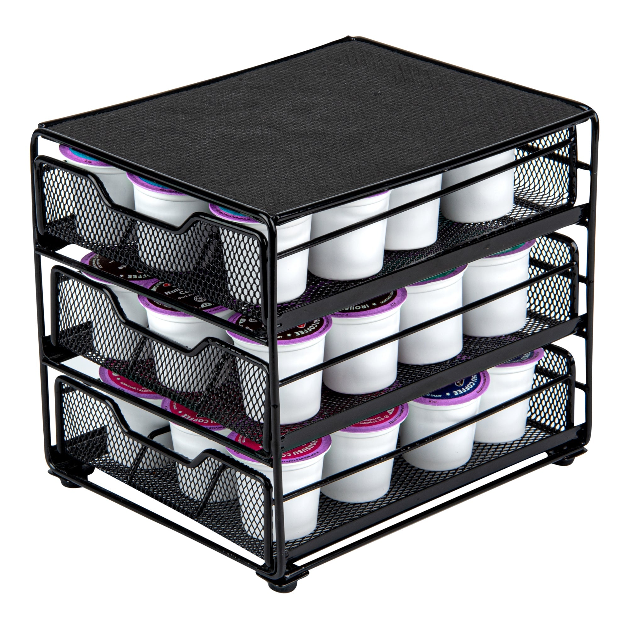 Restpresso Iron Coffee Pod / Capsule Storage Drawer - 3-Tier, Holds 36 K-Cups - 7" x 8 1/2" x 7 1/2" - 1 count box