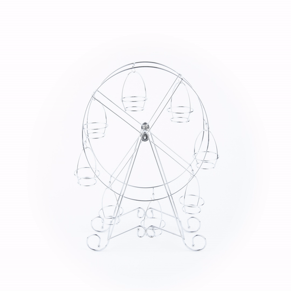 Pastry Tek Iron Ferris Wheel Cupcake Stand - Holds 8 Cupcakes - 12 1/4" x 4" x 17 1/4" - 1 count box