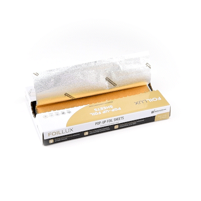 Foil Lux Foodservice Gold Aluminum Foil Pop-Up Sheet - Interfolded, Embossed - 10 3/4" x 9" - 100 count box