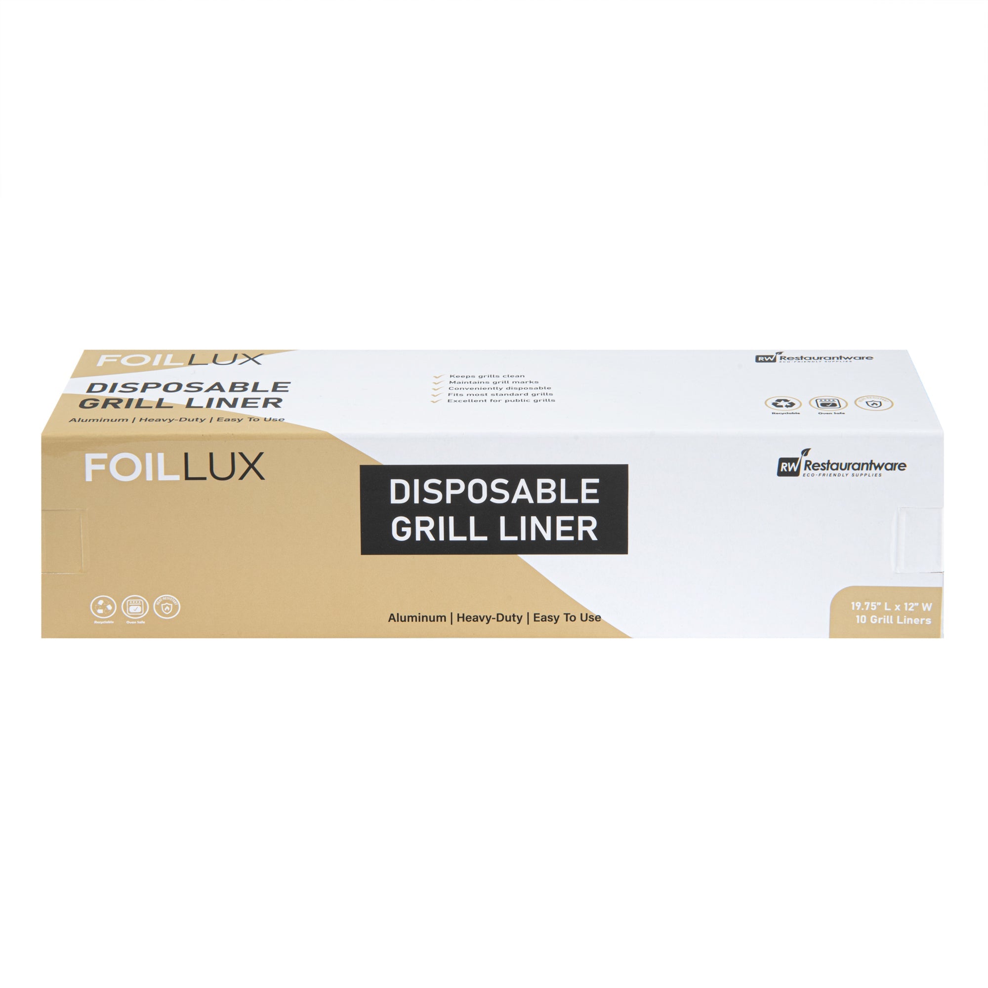 Foil Lux Aluminum Disposable Grill Liner - 19 3/4" x 12" - 200 count box
