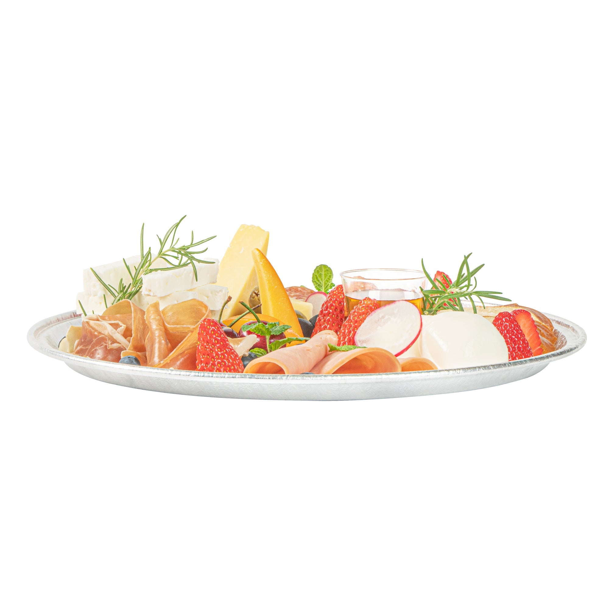 Foil Lux Round Aluminum Catering Tray - 12" - 10 count box
