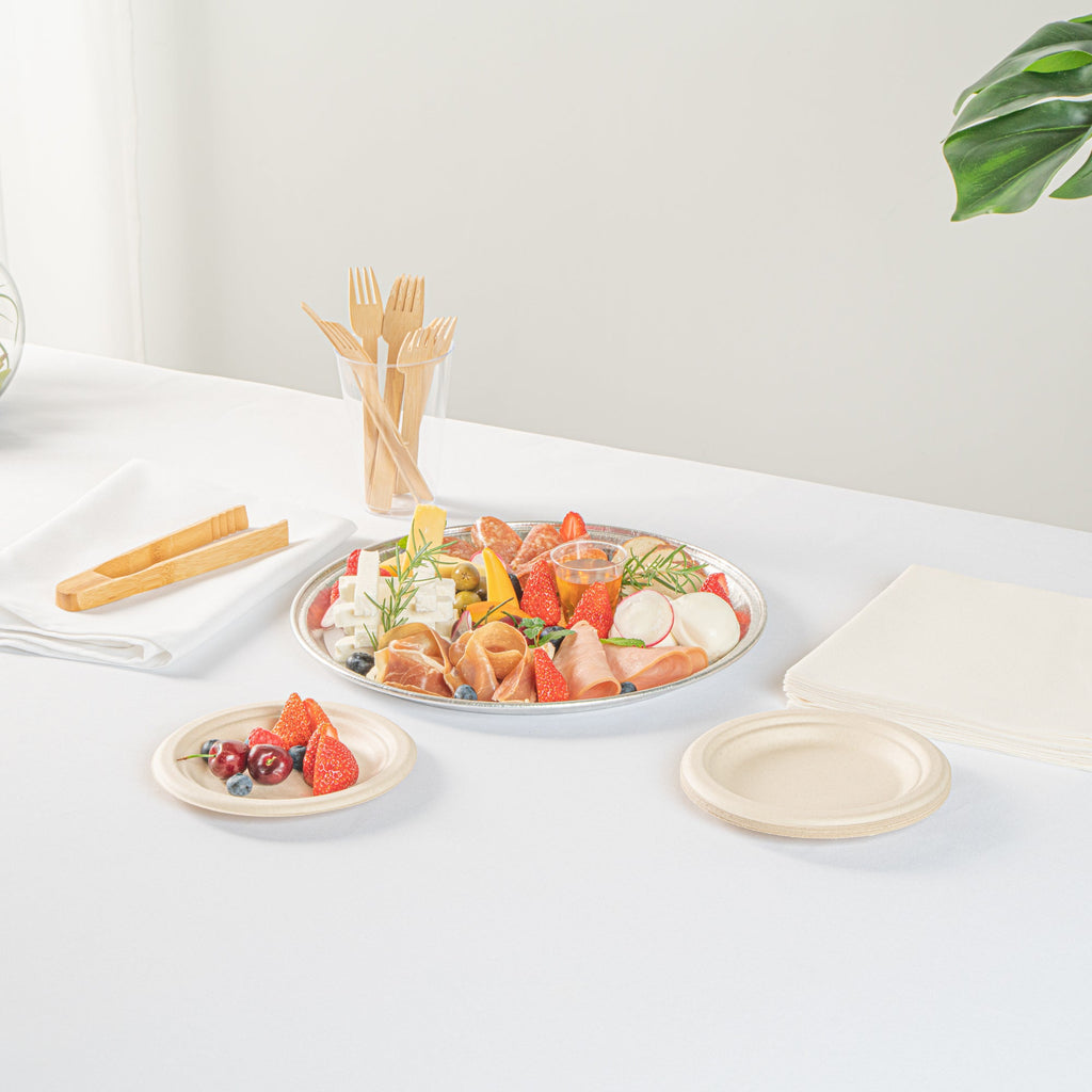 Foil Lux Round Aluminum Catering Tray - 12" - 10 count box