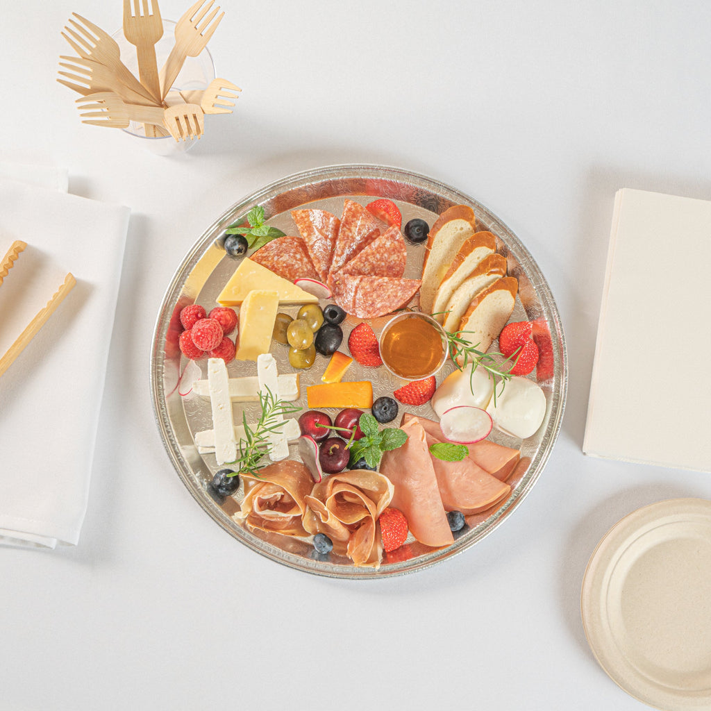 Foil Lux Round Aluminum Catering Tray - 12" - 50 count box