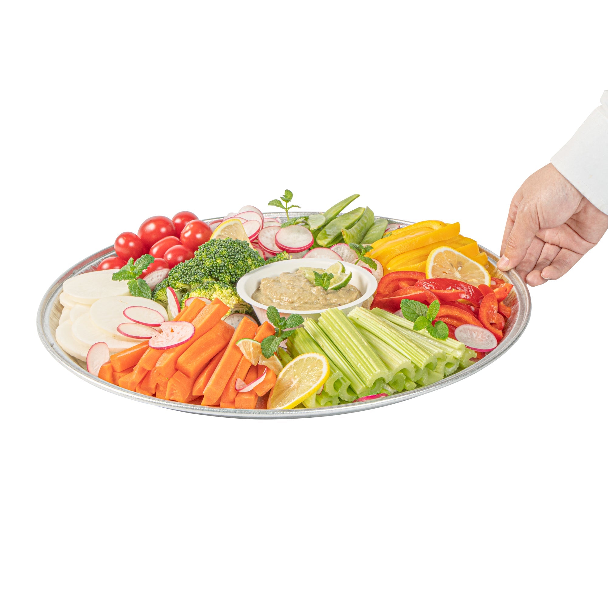 Foil Lux Round Aluminum Catering Tray - 16" - 10 count box