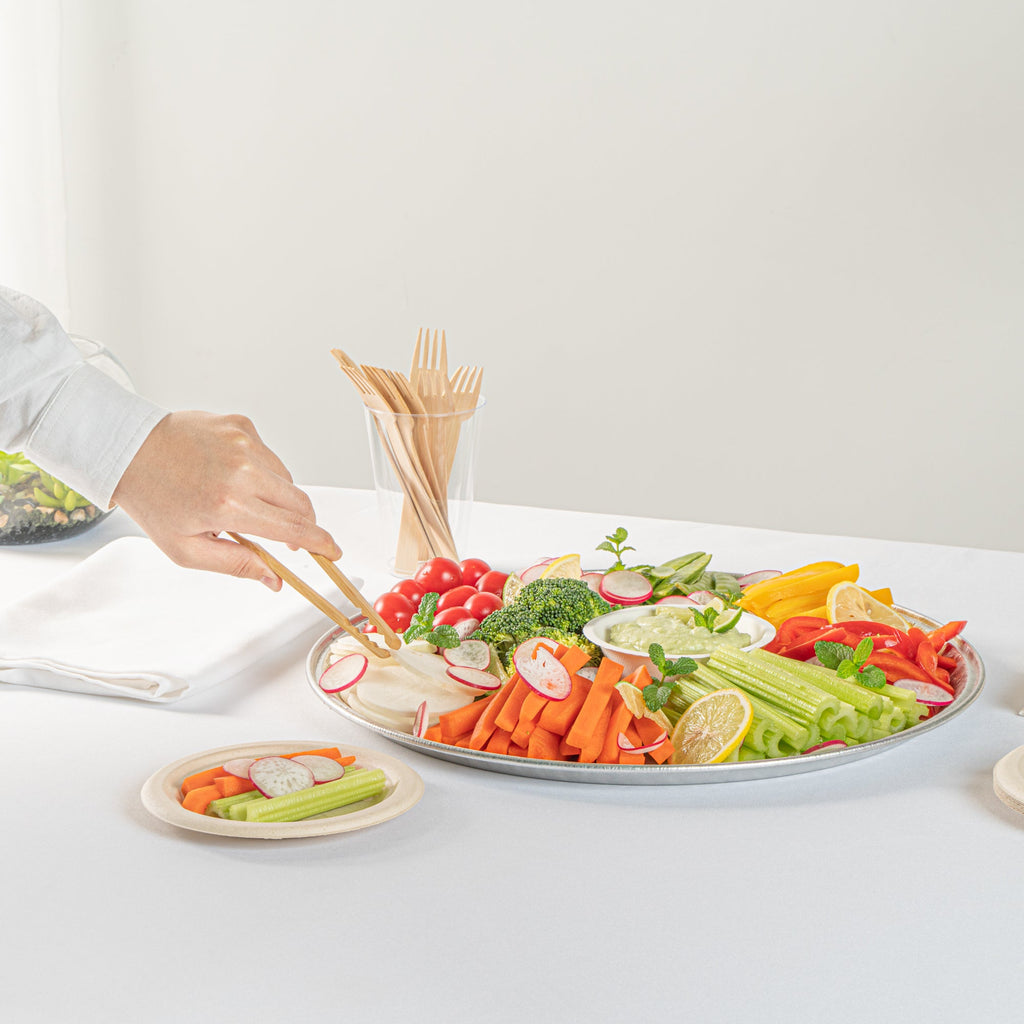 Foil Lux Round Aluminum Catering Tray - 16" - 10 count box