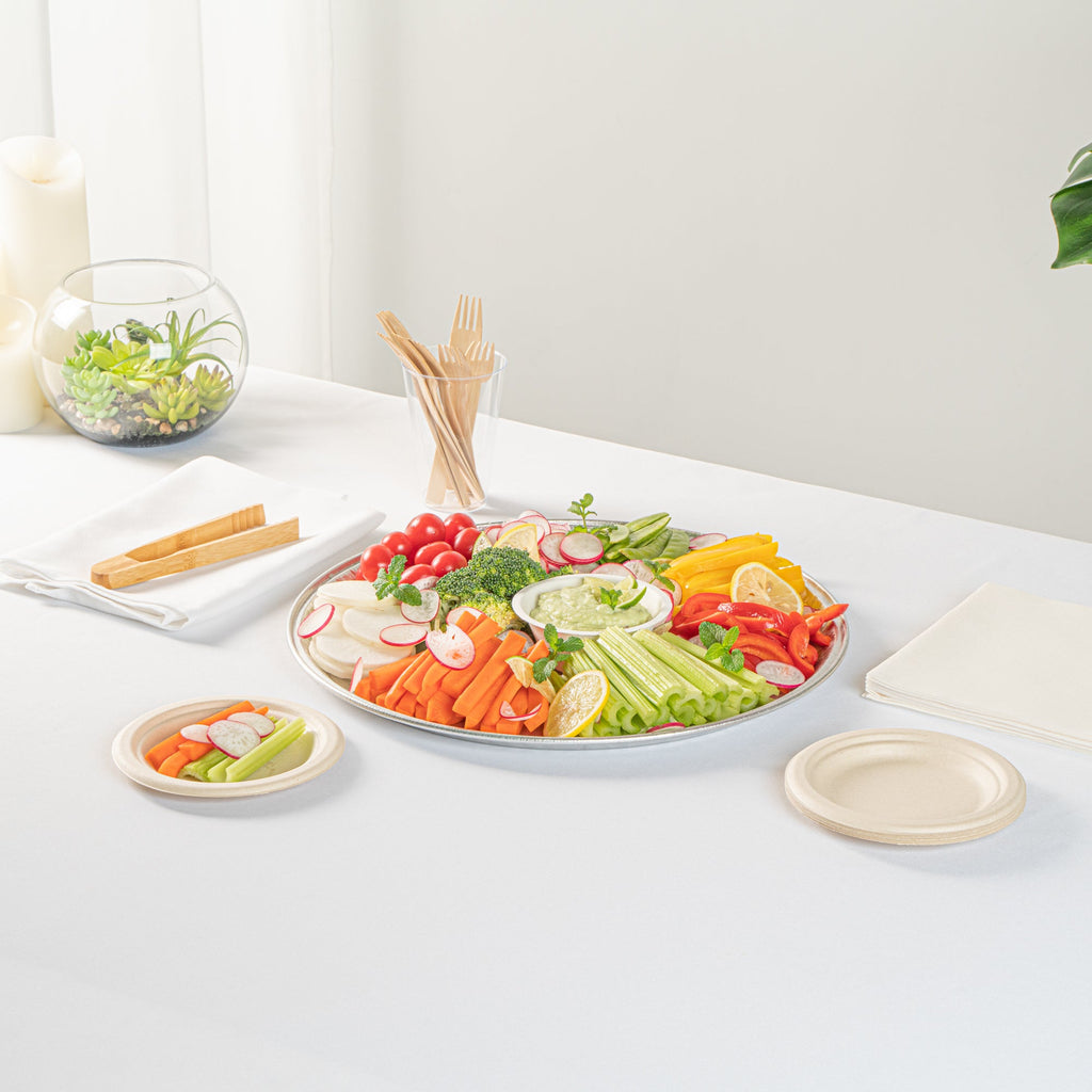Foil Lux Round Aluminum Catering Tray - 16" - 20 count box