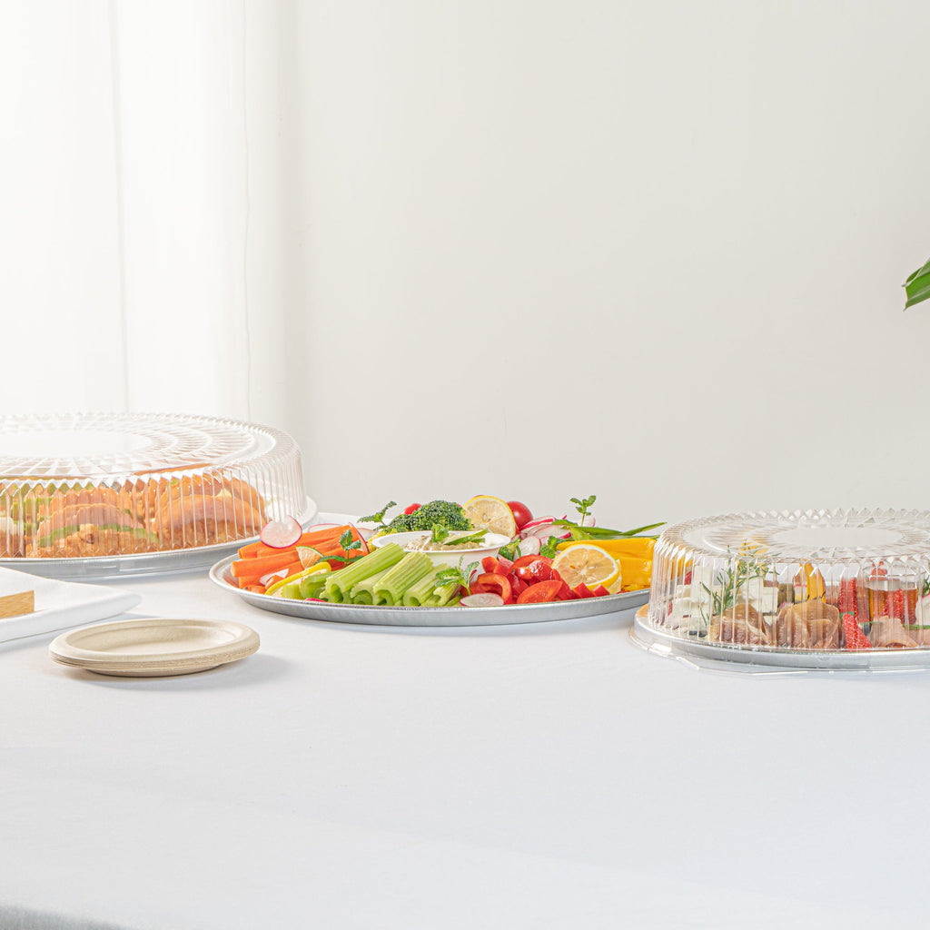 Foil Lux Round Aluminum Catering Tray - 16" - 20 count box