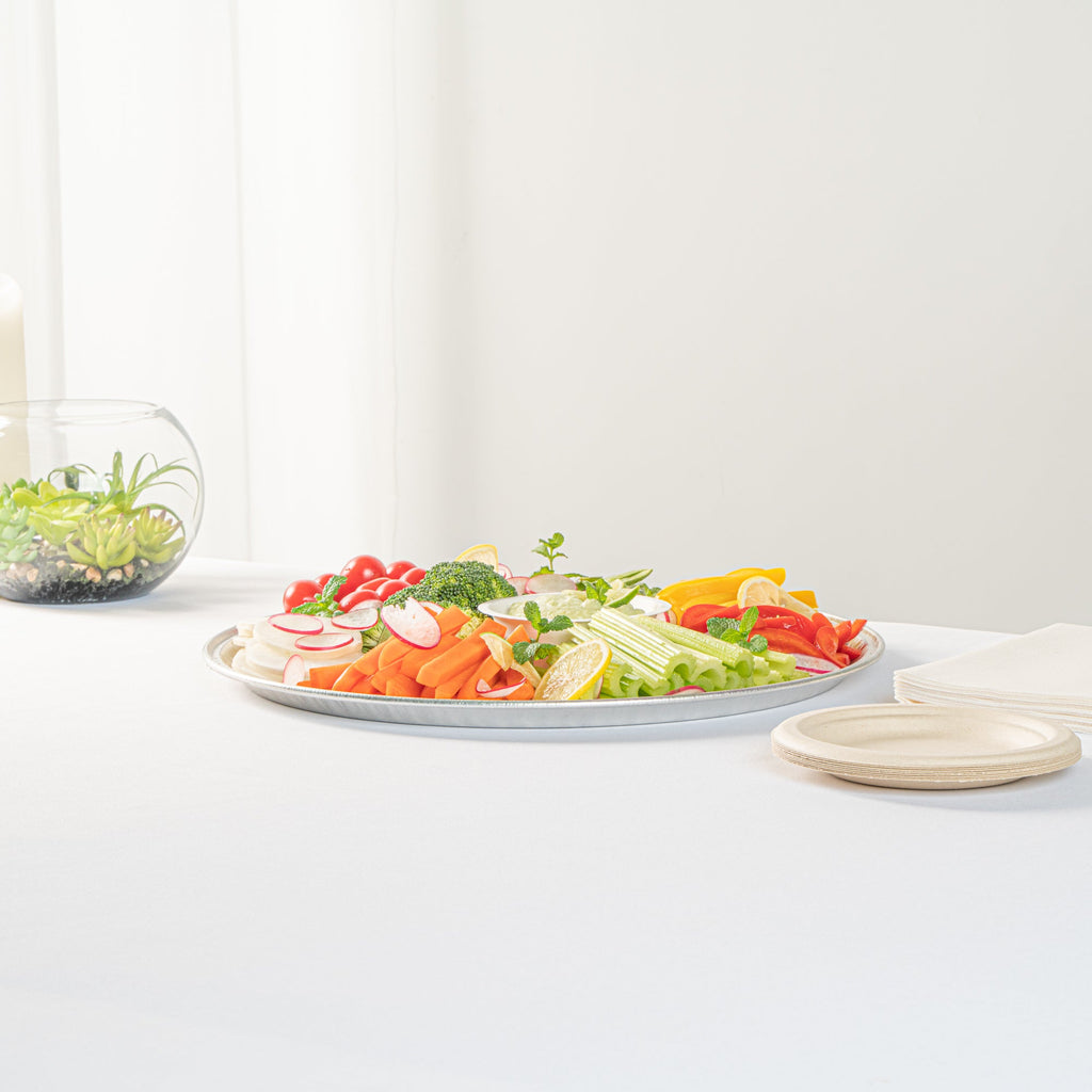 Foil Lux Round Aluminum Catering Tray - 16" - 20 count box