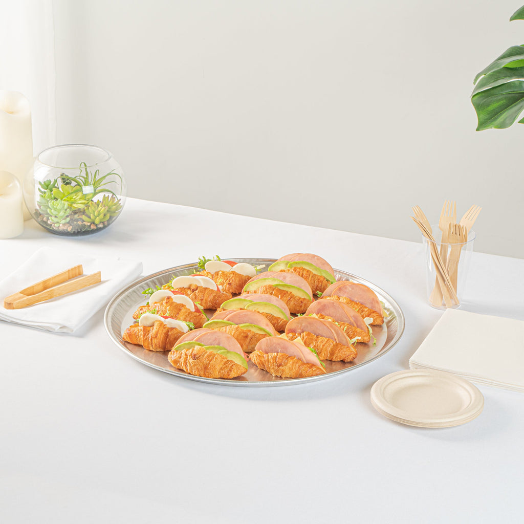 Foil Lux Round Aluminum Catering Tray - 18" - 10 count box