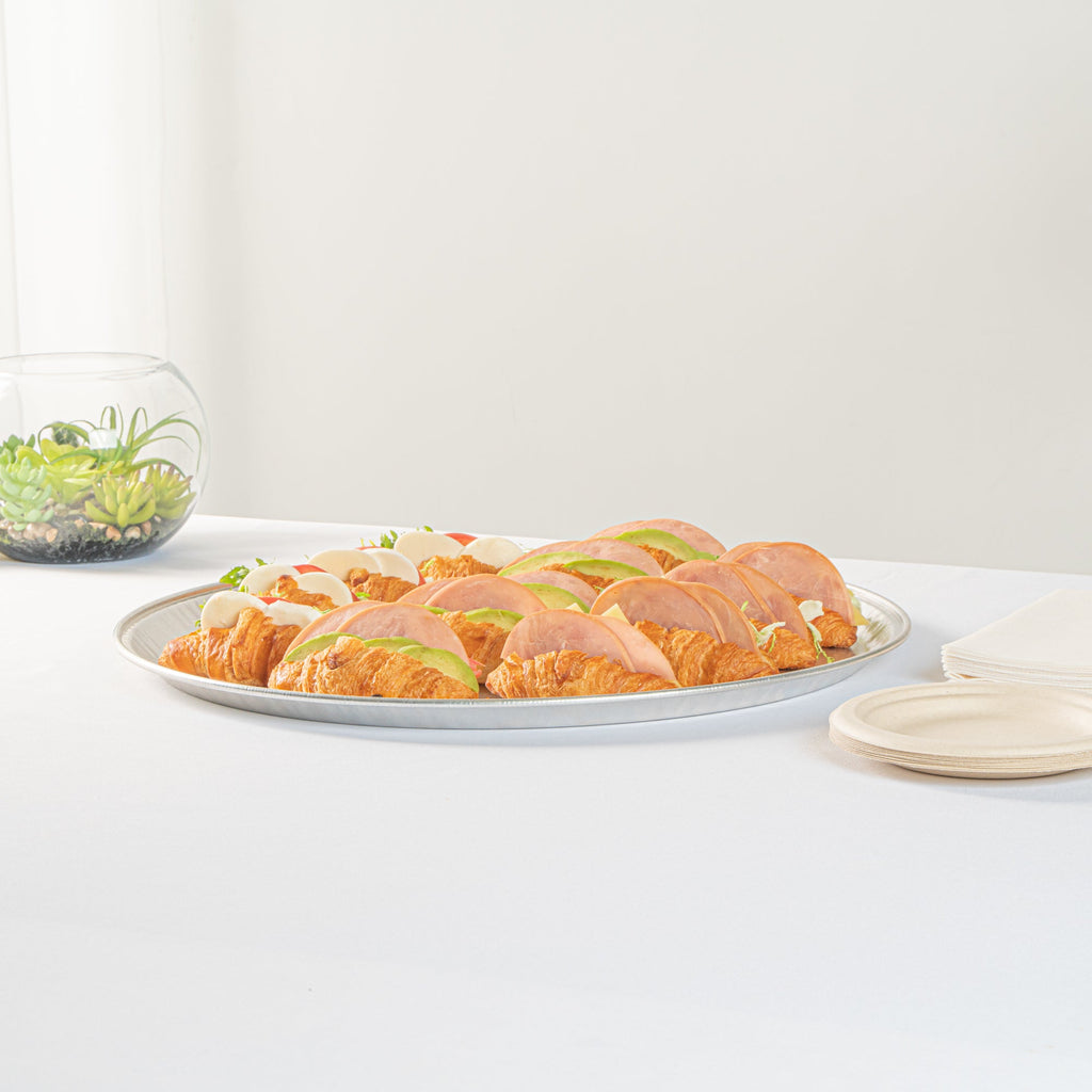 Foil Lux Round Aluminum Catering Tray - 18" - 10 count box