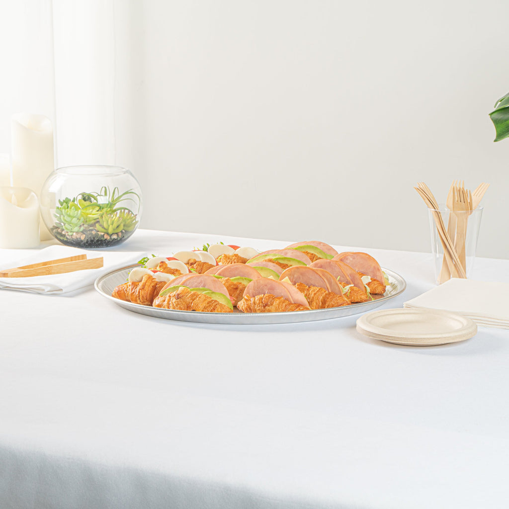 Foil Lux Round Aluminum Catering Tray - 18" - 10 count box