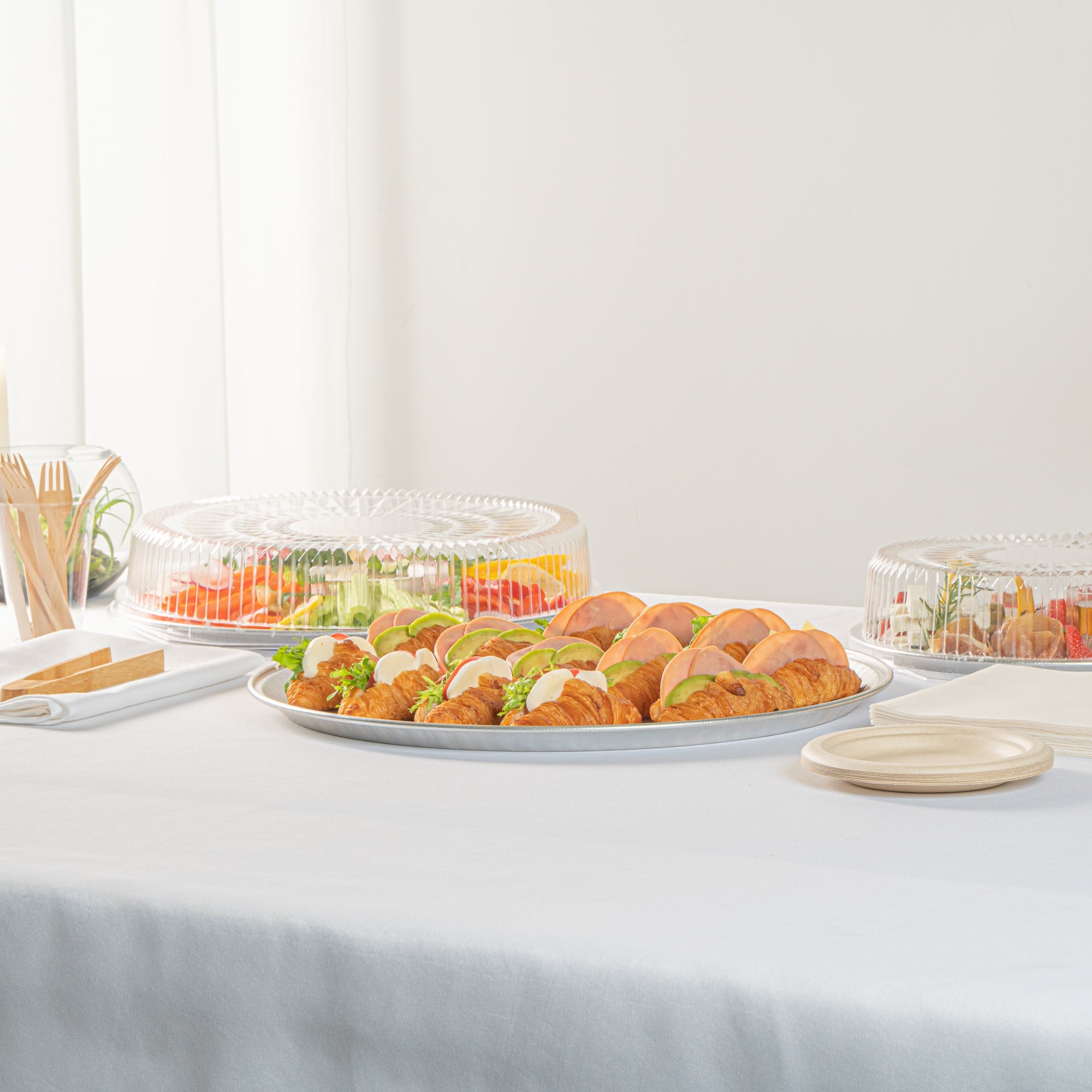 Foil Lux Round Aluminum Catering Tray - 18" - 20 count box