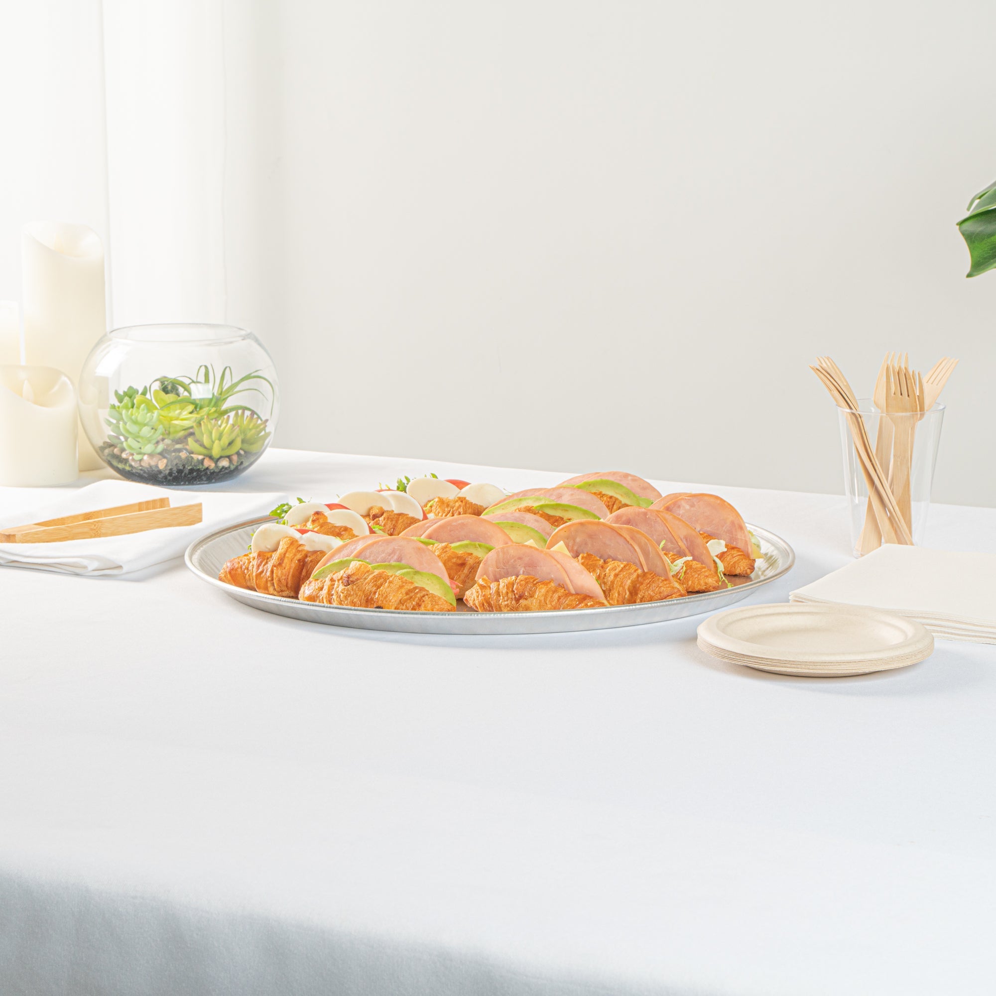 Foil Lux Round Aluminum Catering Tray - 18" - 20 count box