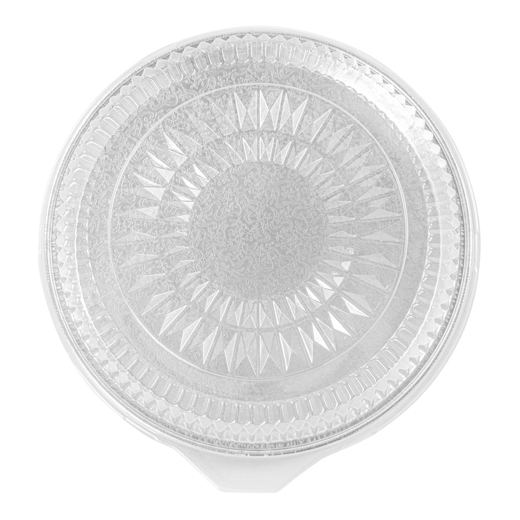 Foil Lux Round Clear Plastic Dome Lid - Fits 12" Catering Tray - 10 count box