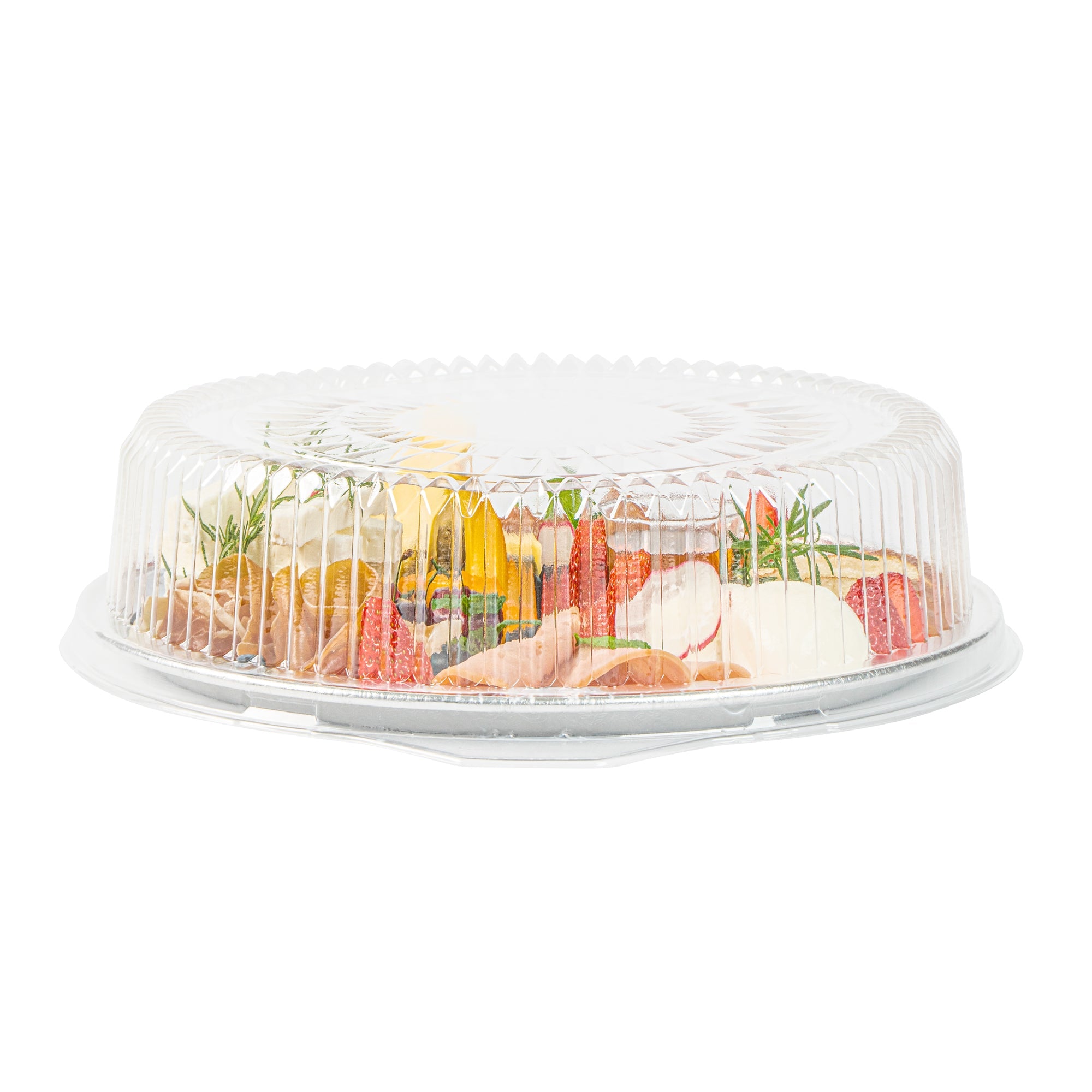 Foil Lux Round Clear Plastic Dome Lid - Fits 12" Catering Tray - 50 count box