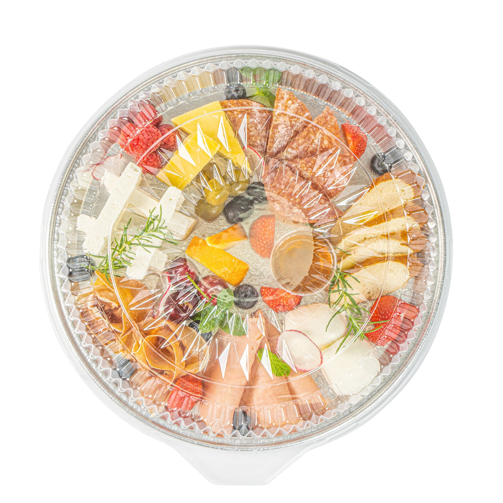 Foil Lux Round Clear Plastic Dome Lid - Fits 12" Catering Tray - 50 count box