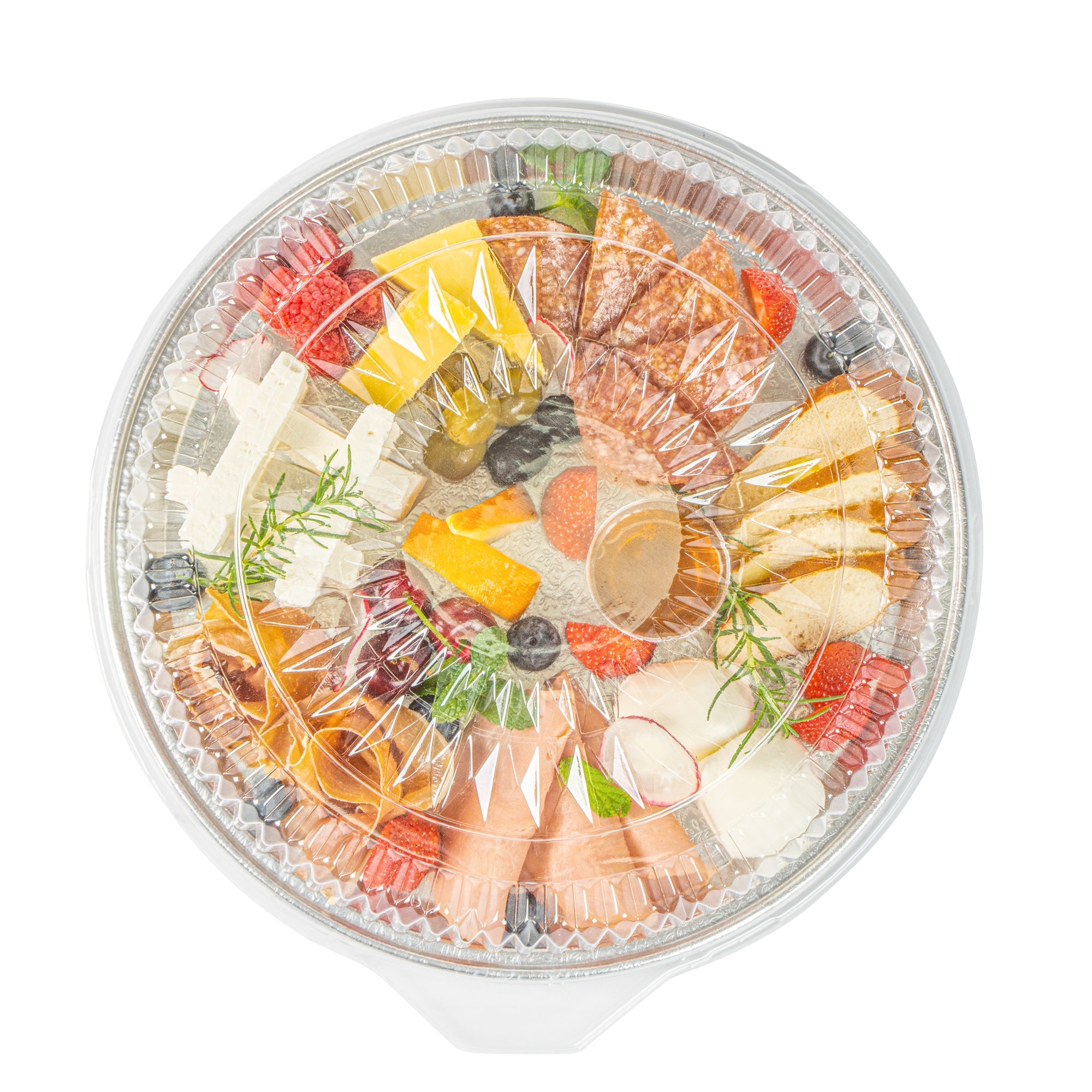 Foil Lux Round Clear Plastic Dome Lid - Fits 12" Catering Tray - 50 count box