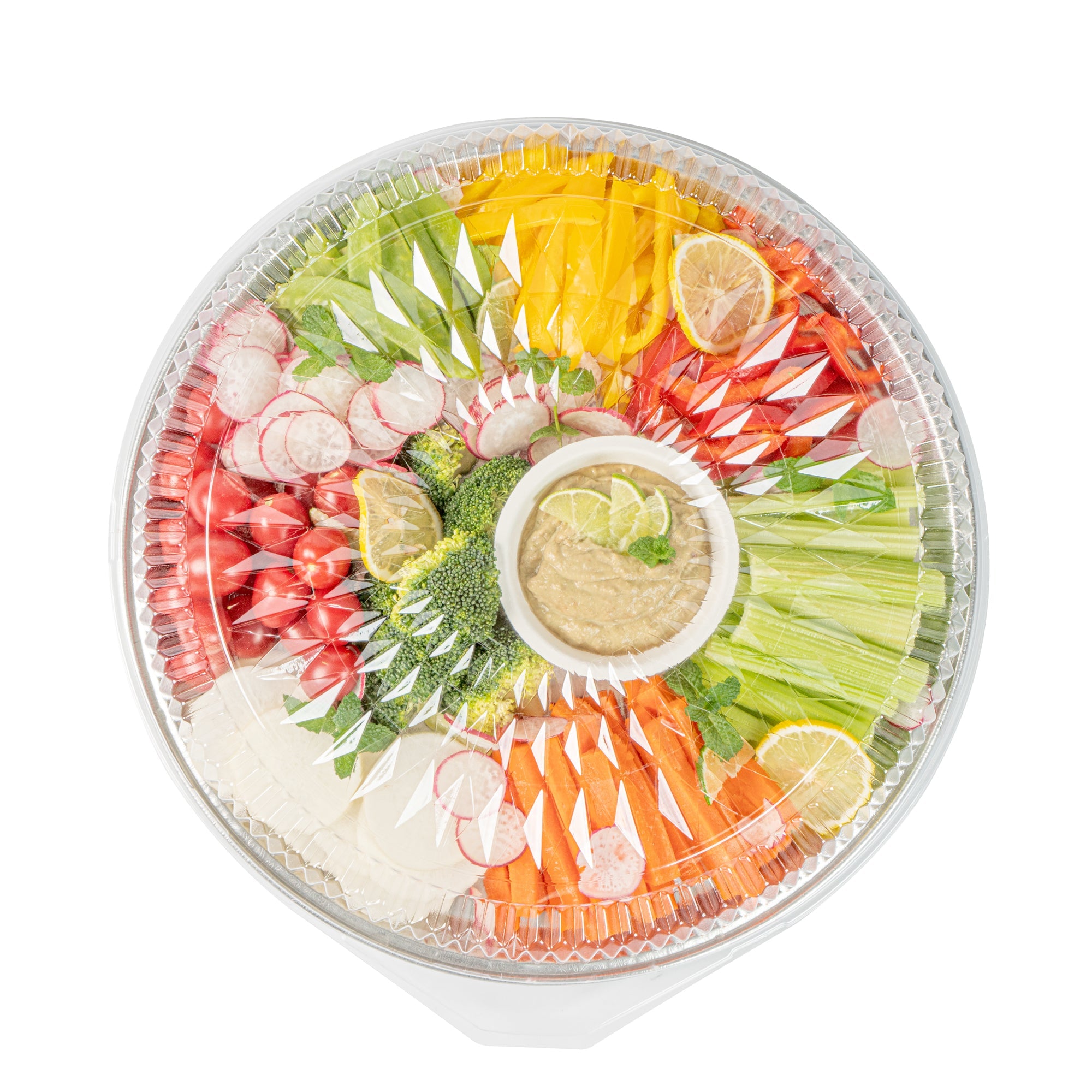 Foil Lux Round Clear Plastic Dome Lid - Fits 16" Catering Tray - 10 count box