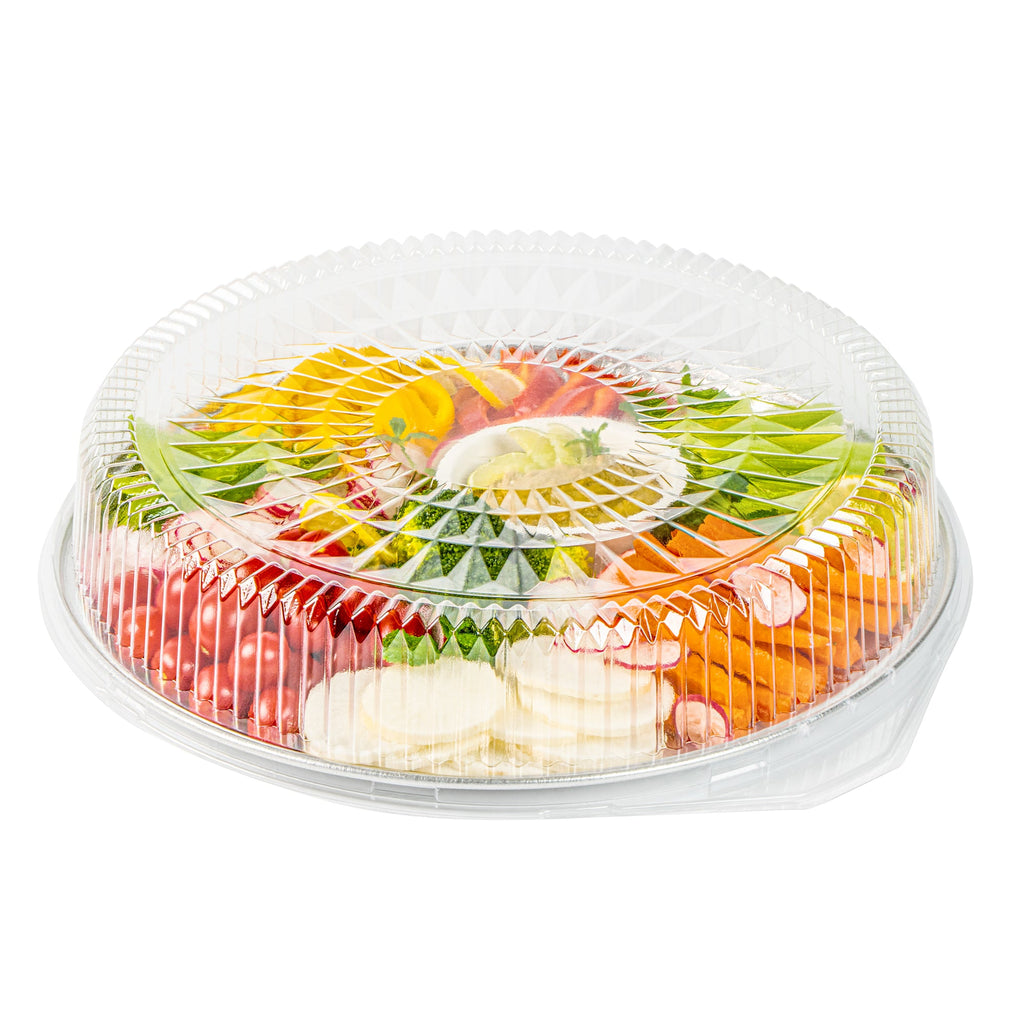 Foil Lux Round Clear Plastic Dome Lid - Fits 16" Catering Tray - 20 count box