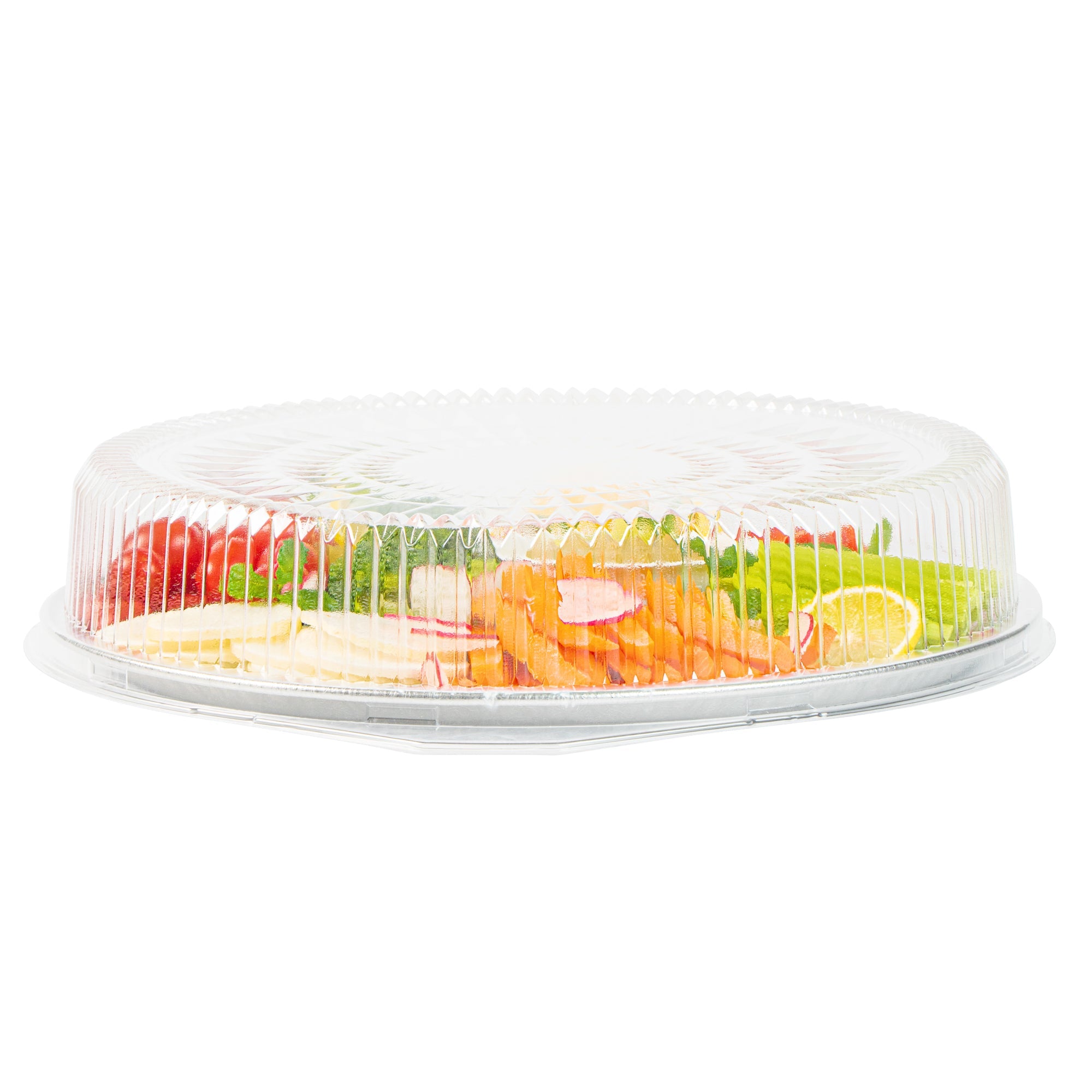 Foil Lux Round Clear Plastic Dome Lid - Fits 16" Catering Tray - 20 count box