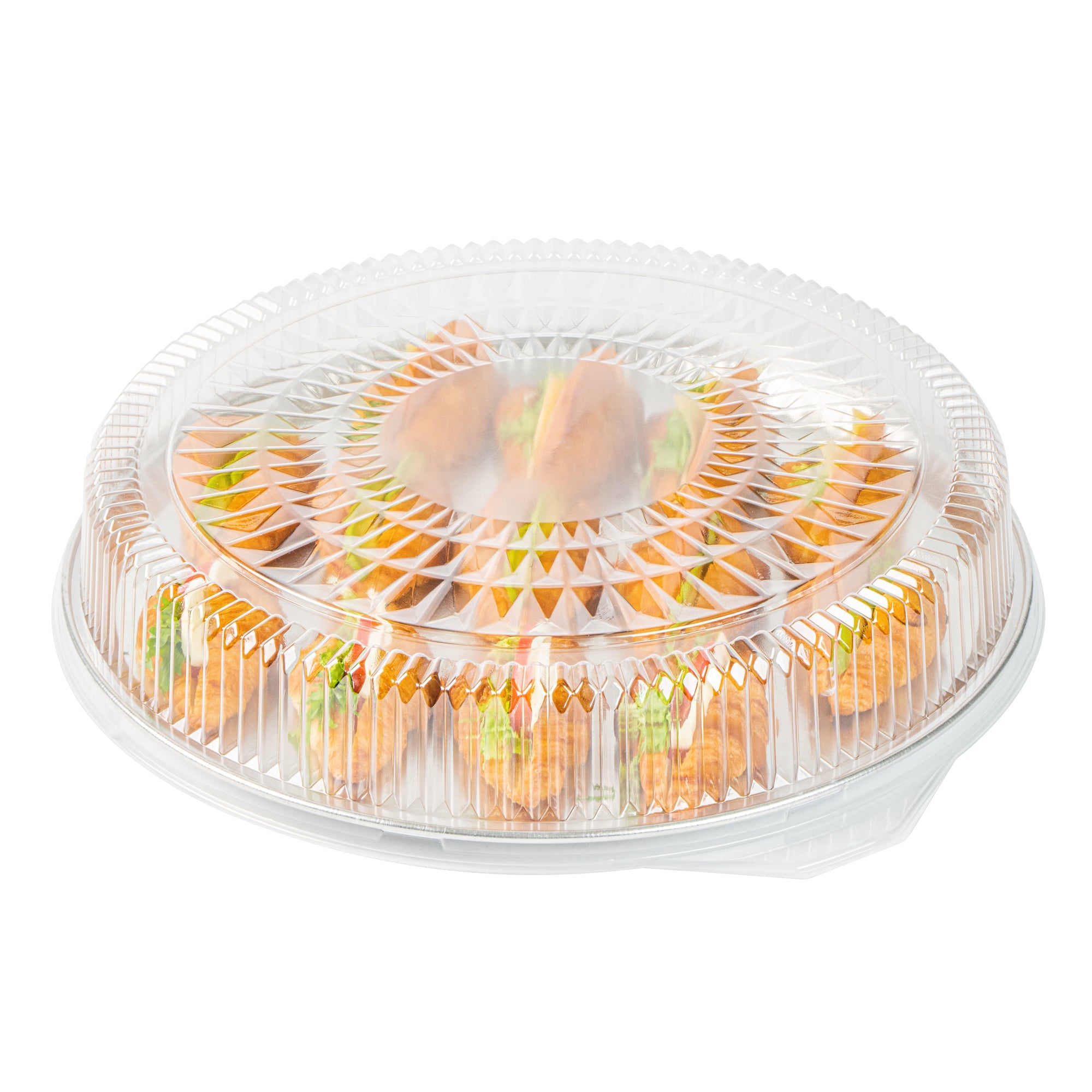 Foil Lux Round Clear Plastic Dome Lid - Fits 18" Catering Tray - 10 count box