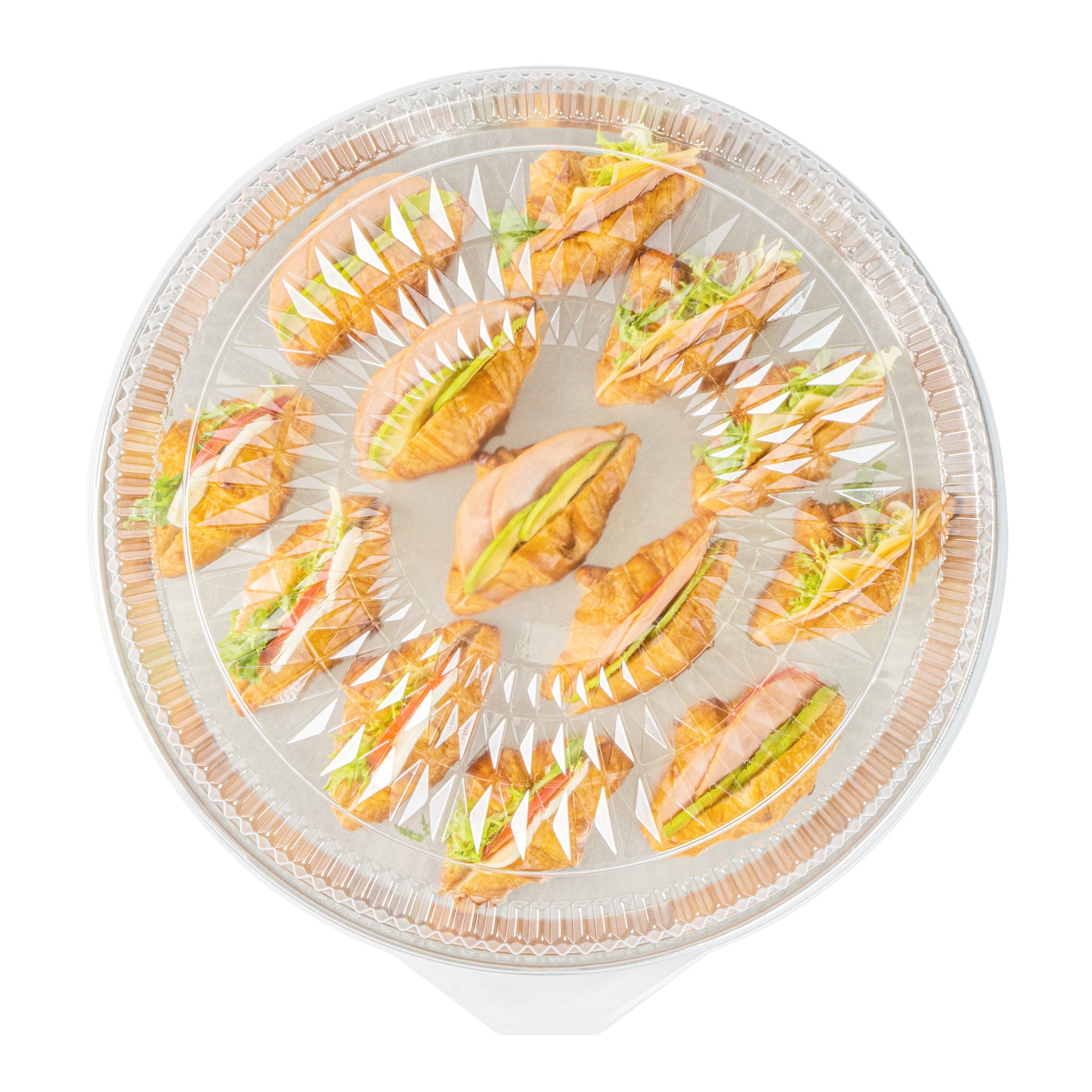 Foil Lux Round Clear Plastic Dome Lid - Fits 18" Catering Tray - 10 count box