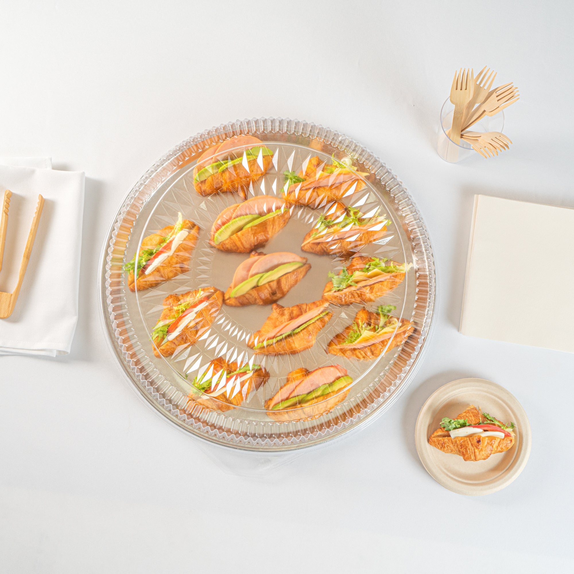 Foil Lux Round Clear Plastic Dome Lid - Fits 18" Catering Tray - 10 count box
