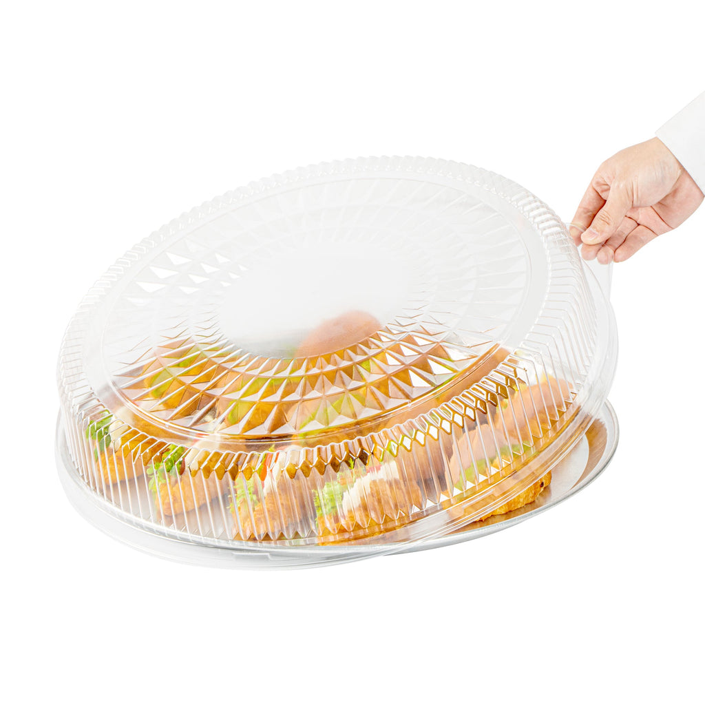 Foil Lux Round Clear Plastic Dome Lid - Fits 18" Catering Tray - 20 count box