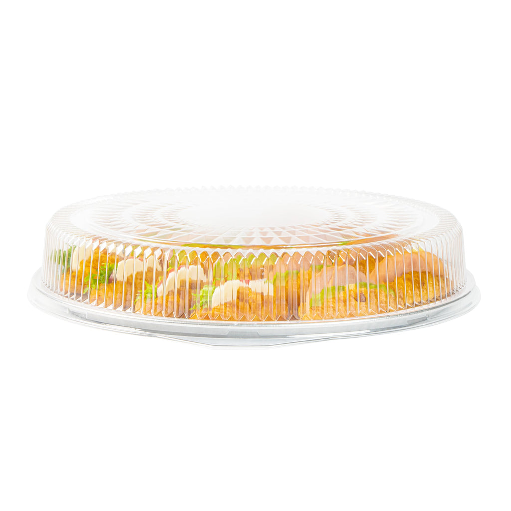 Foil Lux Round Clear Plastic Dome Lid - Fits 18" Catering Tray - 20 count box