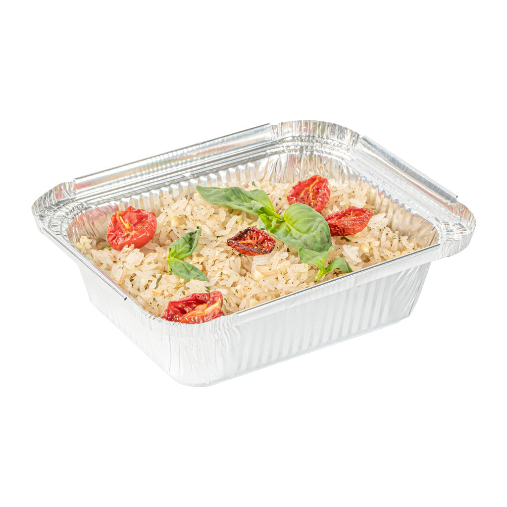 Foil Lux 1 lb Oblong Aluminum Container - 5 3/4" x 4 3/4" x 1 1/2" - 100 count box